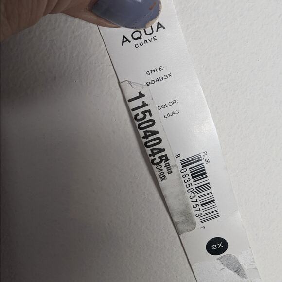 AQUA CURVE Lilac Flutter Sleeve Flounce Hem Mini Dress Size 2X NWT - Picture 8 of 8